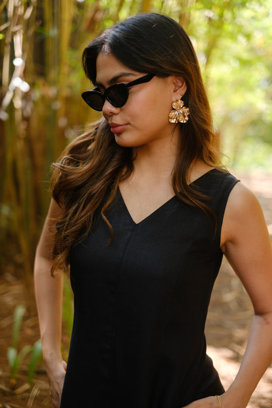 The Linen V Neck Midi Dress | Creatures of Habit