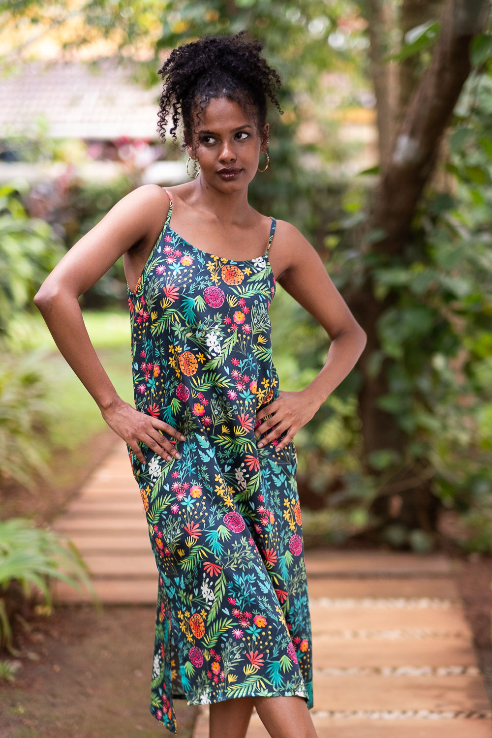Women Slip Dress - The Modal Satin Slip Dress Midnight Forest 3XL Sleeveless 100% TENCEL Satin - Creatures Of Habit Women Slip Dress - The Modal Satin Slip Dress Midnight Forest 3XL Sleeveless 100% TENCEL Satin - Creatures Of Habit