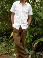 Egyptian Cotton Double Pocket Shirt | Short Sleeve