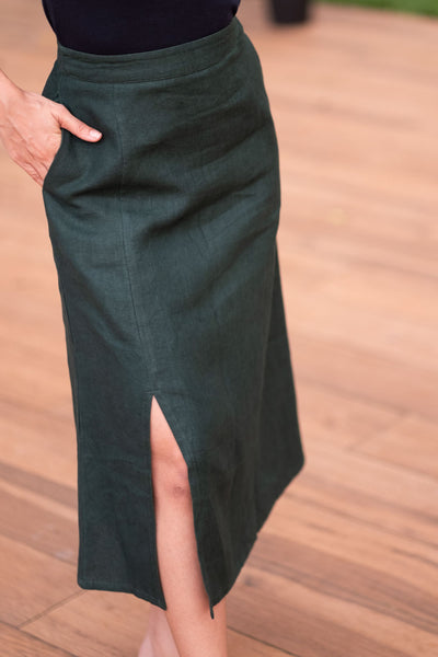 The Heavy Linen Midi Skirt | Creatures of Habit