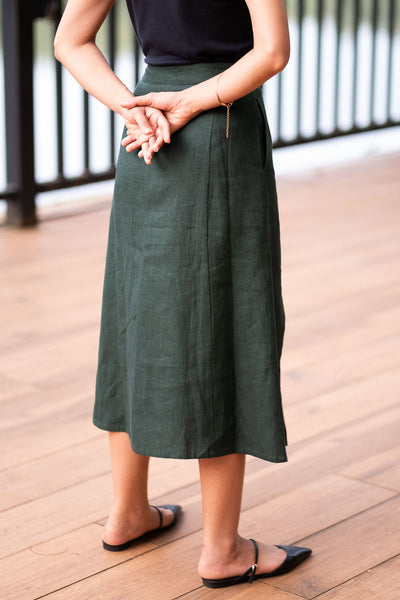 The Heavy Linen Midi Skirt | Creatures of Habit