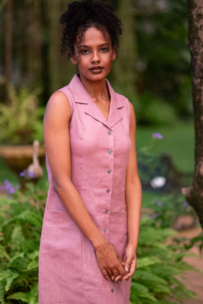 The Linen Notch Collar Dress