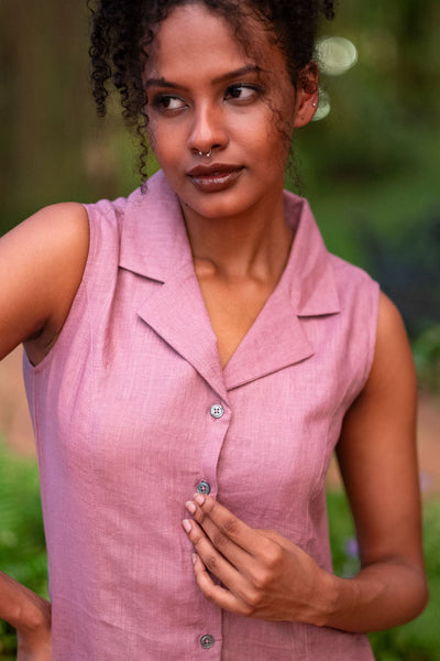 The Linen Notch Collar Dress