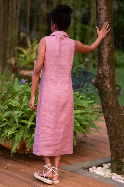The Linen Notch Collar Dress