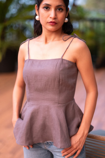 The Linen Peplum Top