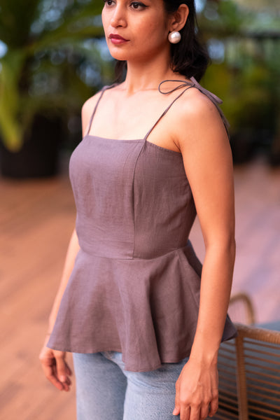 The Linen Peplum Top