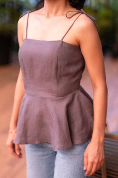 The Linen Peplum Top