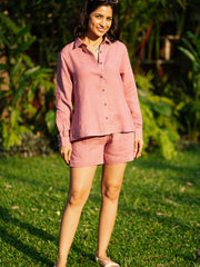 Linen Co-ord Set with Day Shirt and Tailored Shorts