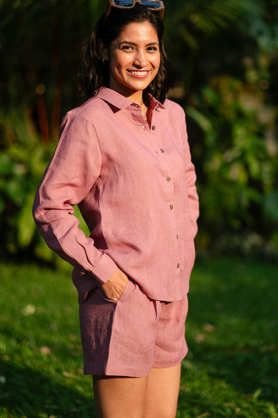 Linen Co-ord Set with Day Shirt and Tailored Shorts | Creatures of Habit