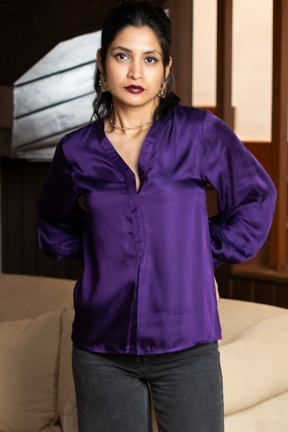 The Modal Satin Shirt Blouse | Creatures of Habit