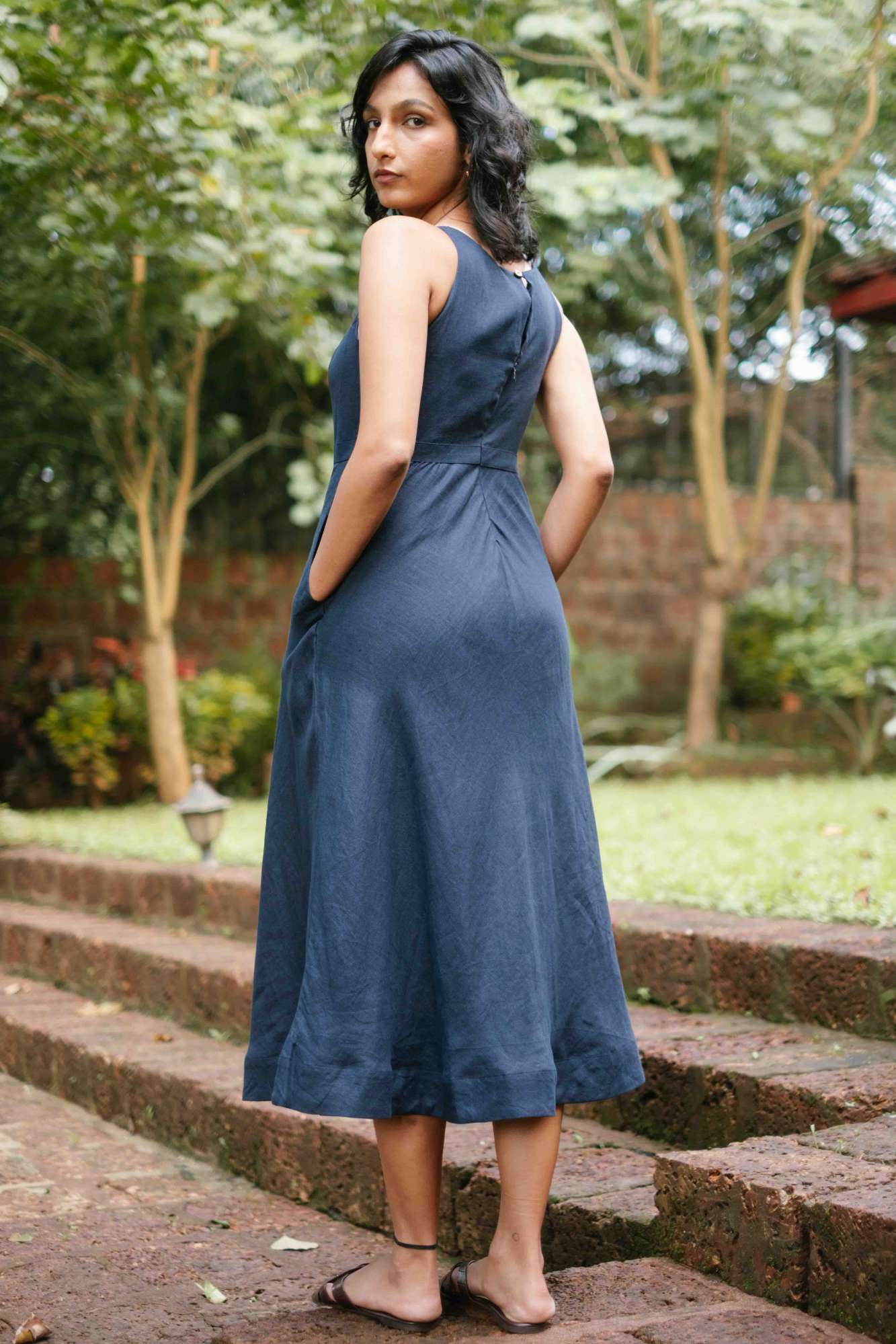 The Linen Cutaway Maxi Dress | Creatures of Habit
