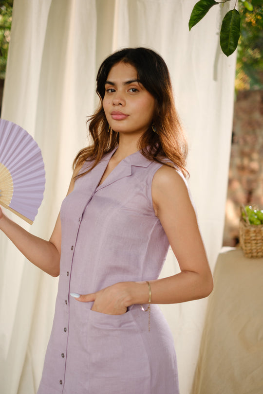 The Linen Notch Collar Dress | Creatures of Habit