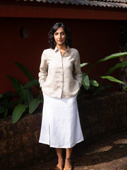 Heavy Linen Midi Skirt