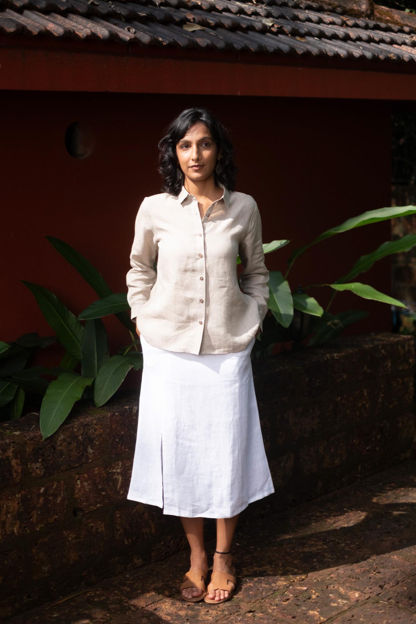 The Heavy Linen Midi Skirt | Creatures of Habit