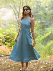 Linen Cutaway Maxi Dress