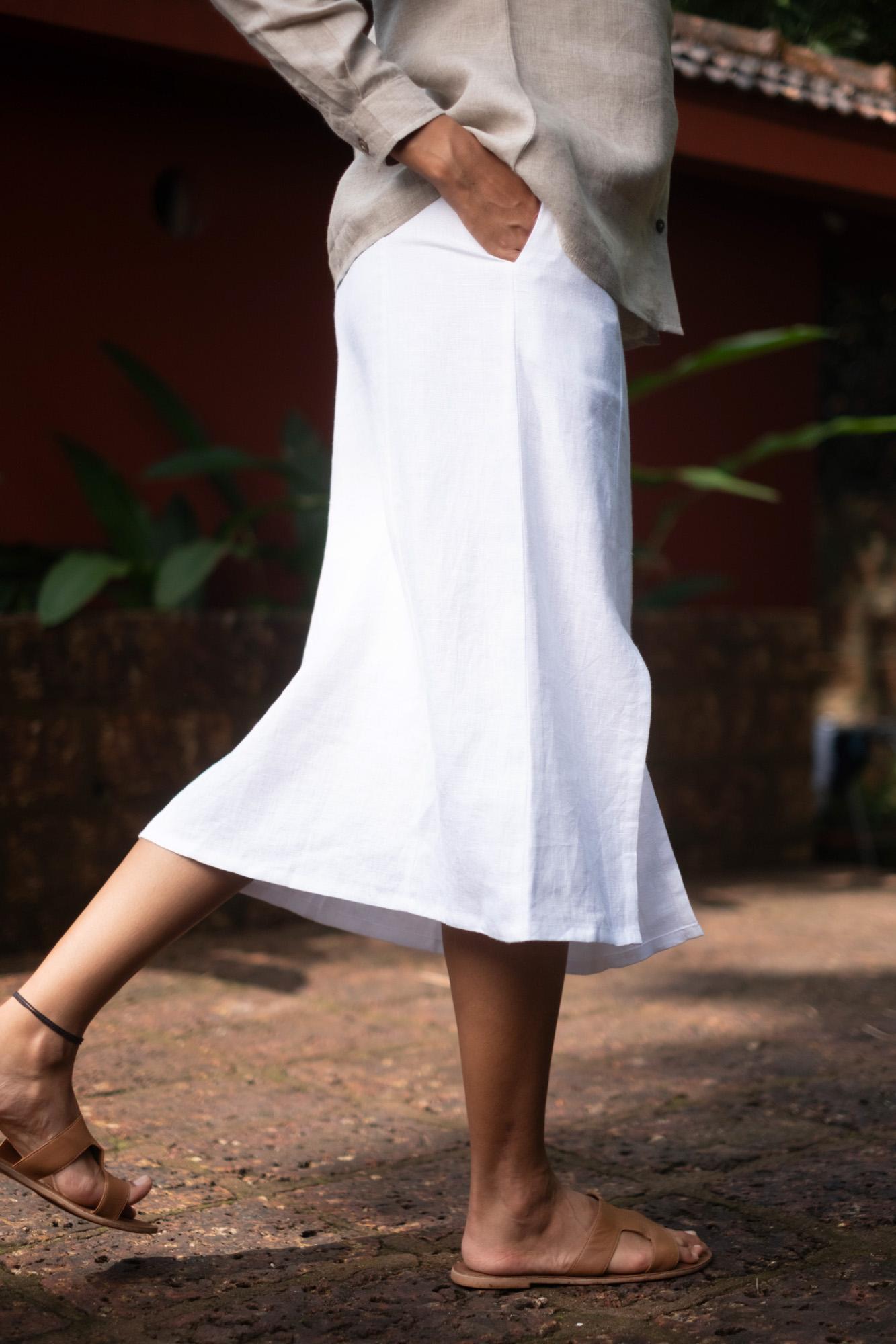 The Heavy Linen Midi Skirt | Creatures of Habit