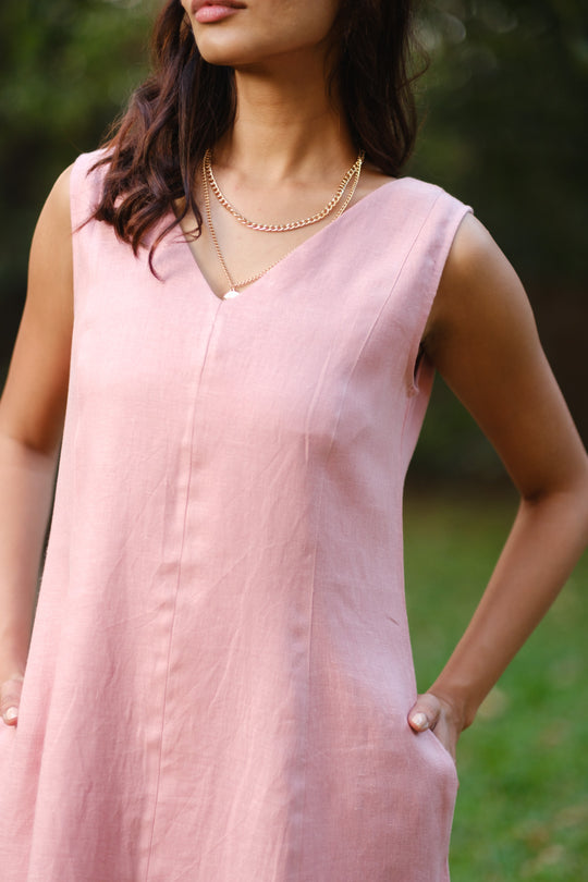 The Linen V Neck Midi Dress | Creatures of Habit