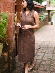Linen Notch Collar Dress