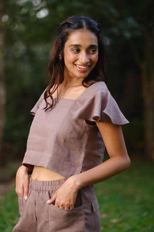 The Linen Ruffle Sleeve Top | Creatures of Habit