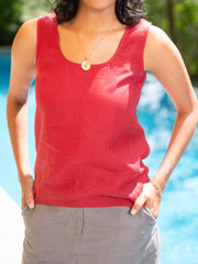 Linen Round Neck Tank