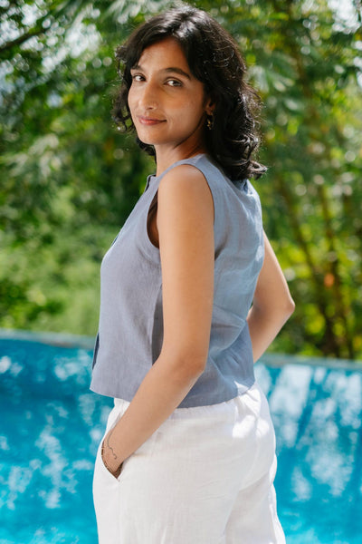 The Linen Sleeveless Shirt | Creatures of Habit