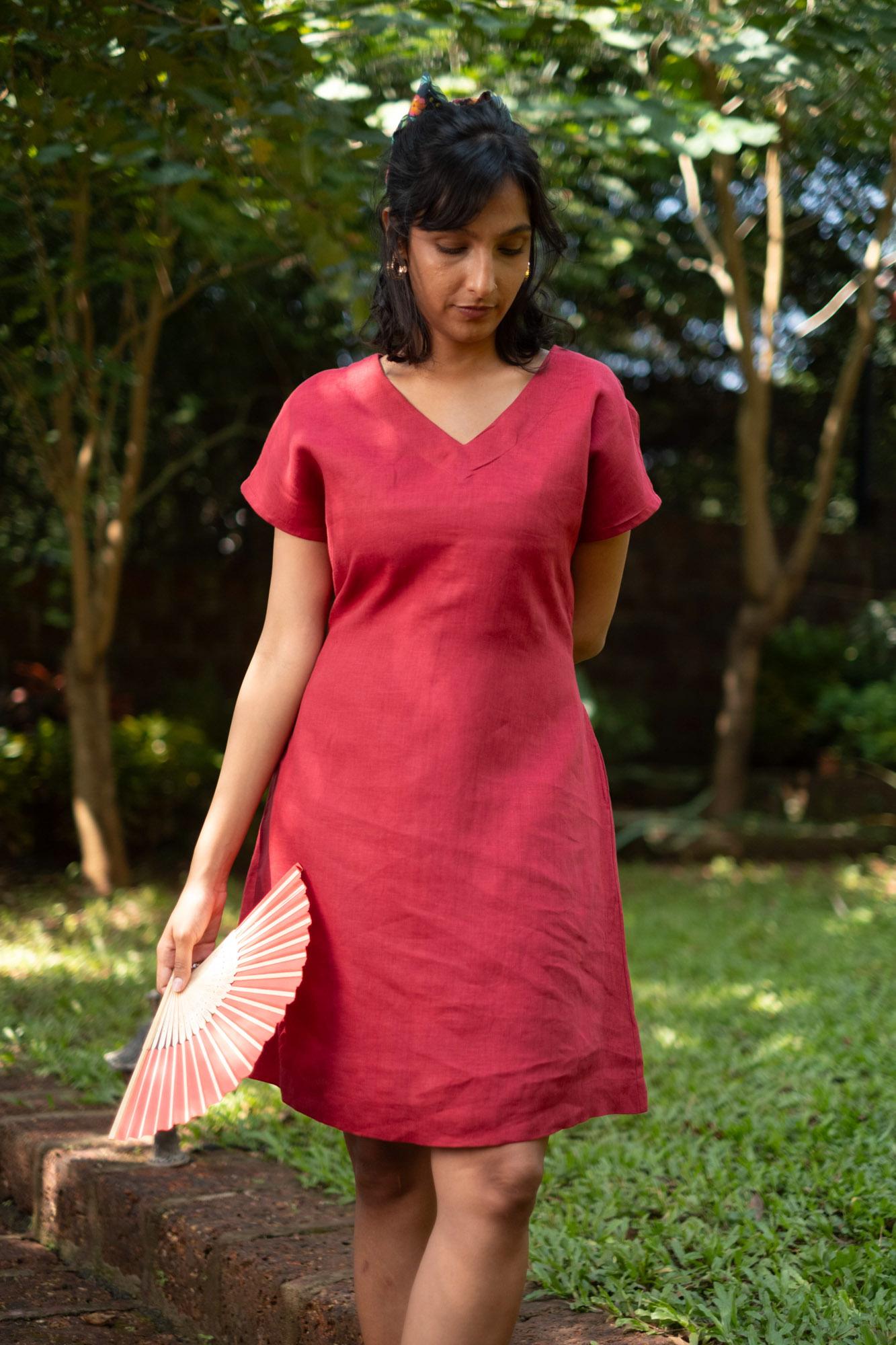 The Linen V Neck Shift Dress | Creatures of Habit