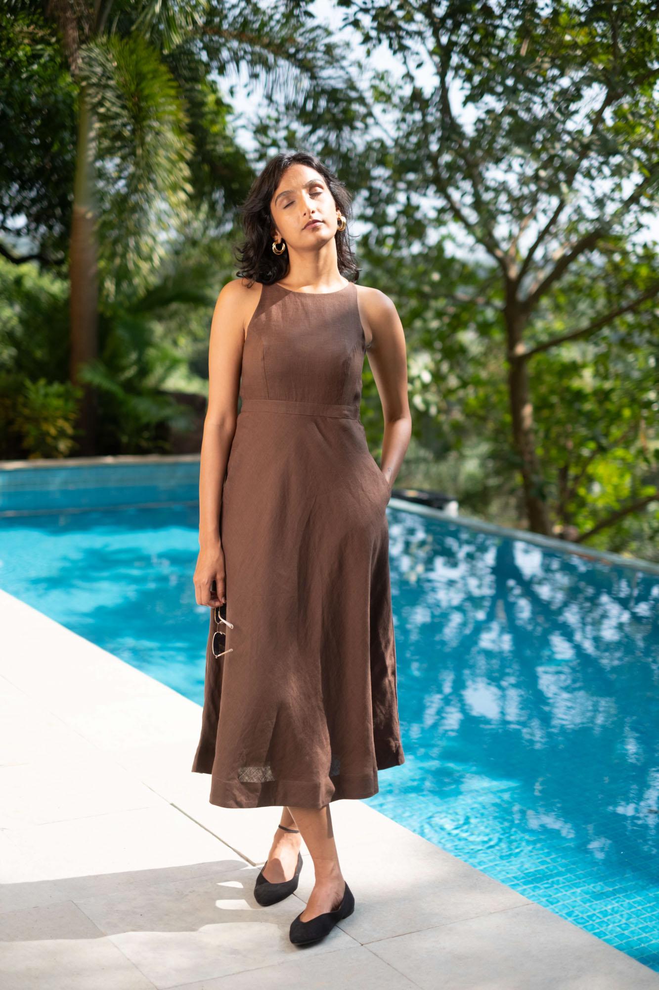 The Linen Cutaway Maxi Dress | Creatures of Habit