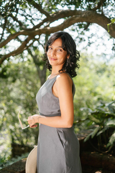 The Linen Cutaway Maxi Dress | Creatures of Habit