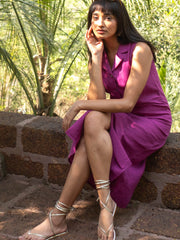 Linen Notch Collar Dress