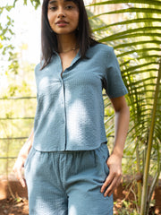 Seersucker Oversized Shirt