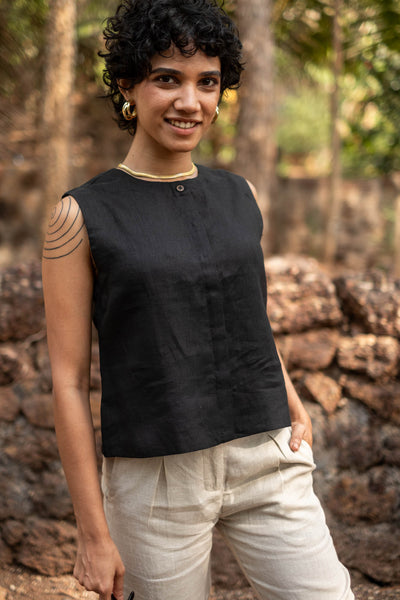 The Linen Sleeveless Shirt | Creatures of Habit