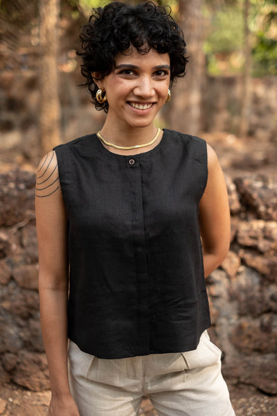 The Linen Sleeveless Shirt | Creatures of Habit