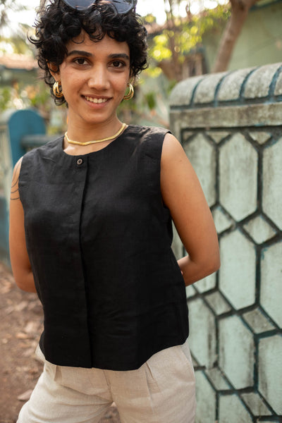 The Linen Sleeveless Shirt | Creatures of Habit