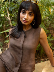 Linen Sleeveless Shirt
