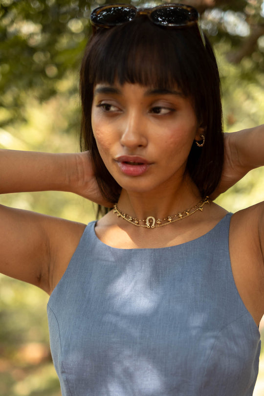 The Linen Cutaway Maxi Dress | Creatures of Habit