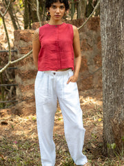 Linen Sleeveless Shirt