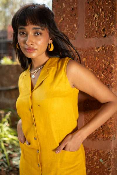 The Linen Notch Collar Dress | Creatures of Habit