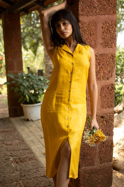 The Linen Notch Collar Dress | Creatures of Habit