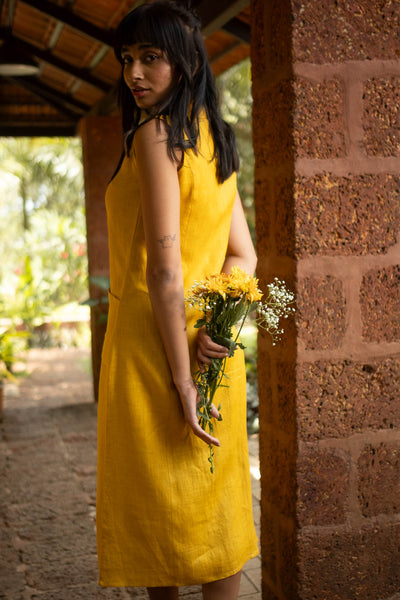 The Linen Notch Collar Dress | Creatures of Habit