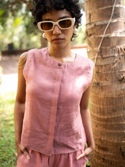 Linen Sleeveless Shirt