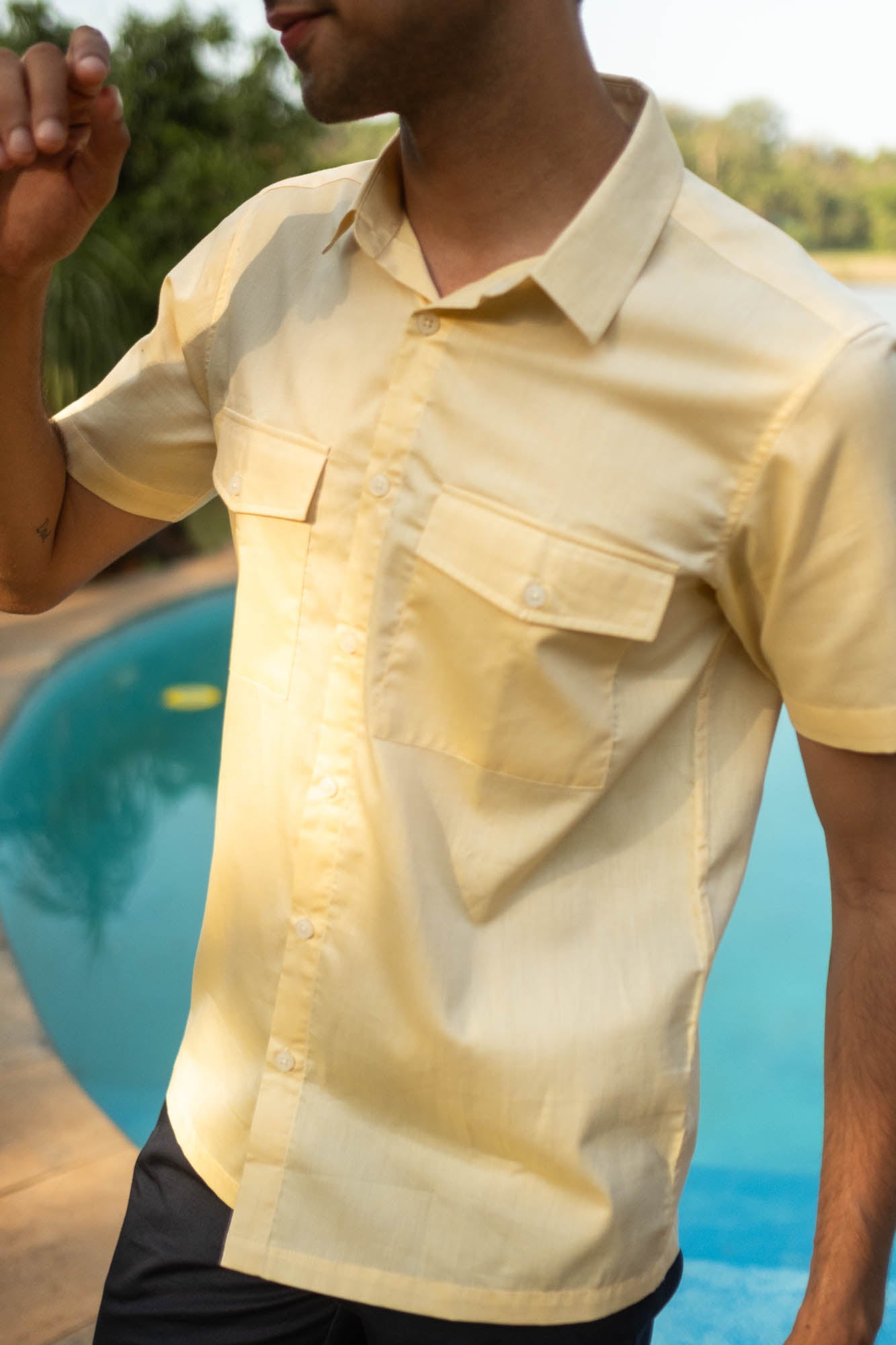 The Egyptian Cotton Double Pocket Shirt Short Sleeve