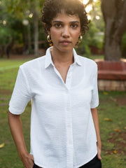 Seersucker Oversized Shirt