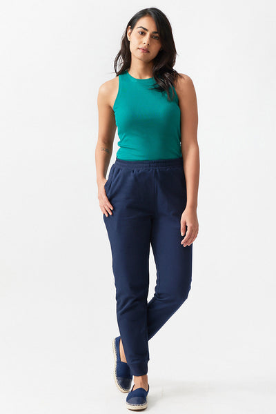Womens Joggers | The Brushed Terry Joggers Deep Sea Blue | Creatures of Habit