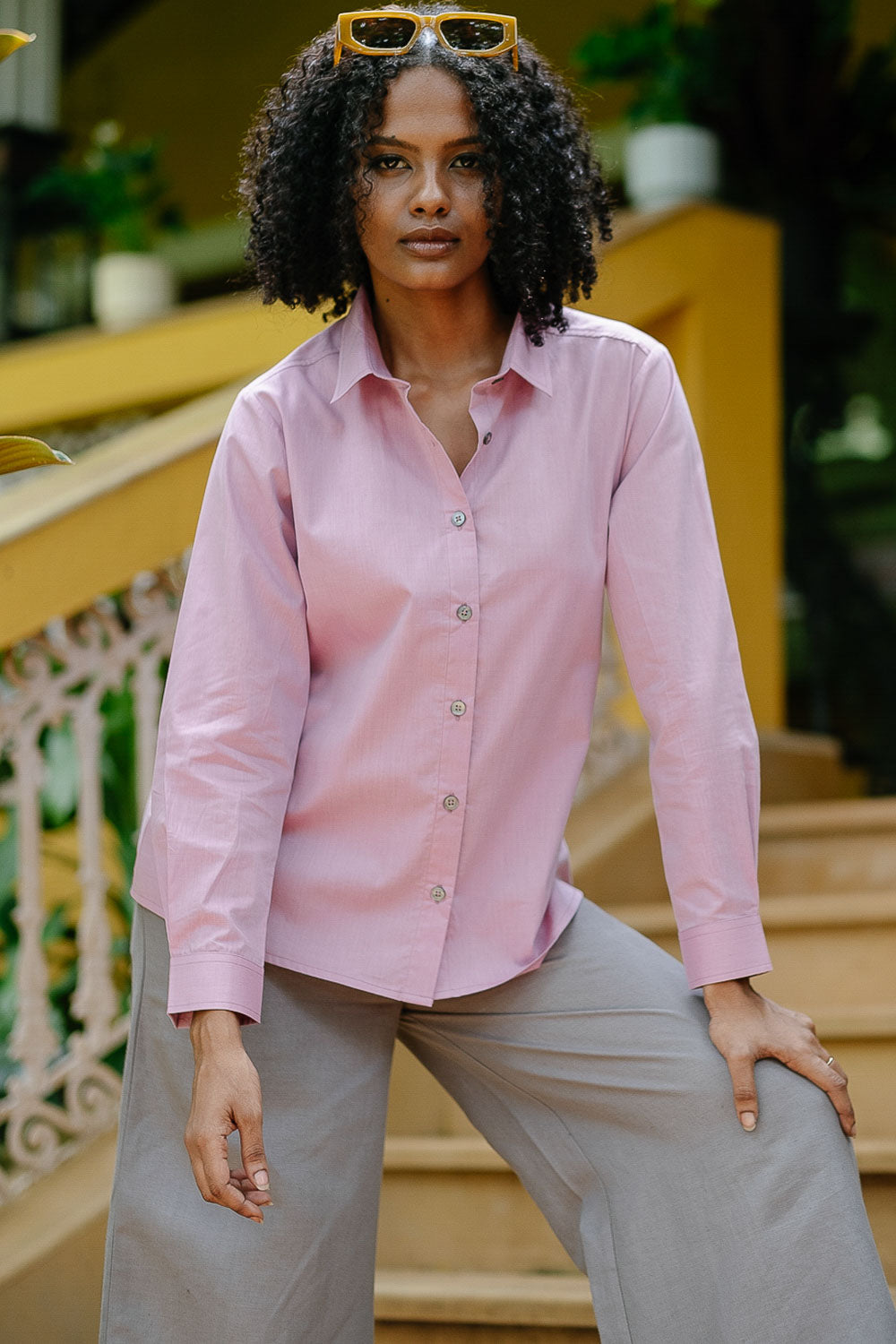The Egyptian Cotton Shirt for Women Light Pink