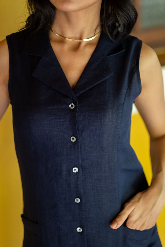 The Linen Notch Collar Dress | Creatures of Habit
