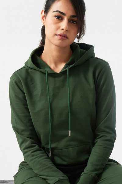 Womens Hoodies & Sweatshirts | The Brushed Terry Hoodie Forest Green