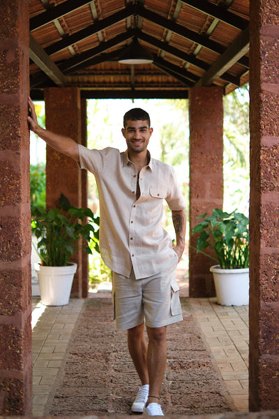  The Linen Cargo Shorts Ginger  | Mens Shorts   |  Creatures of Habit