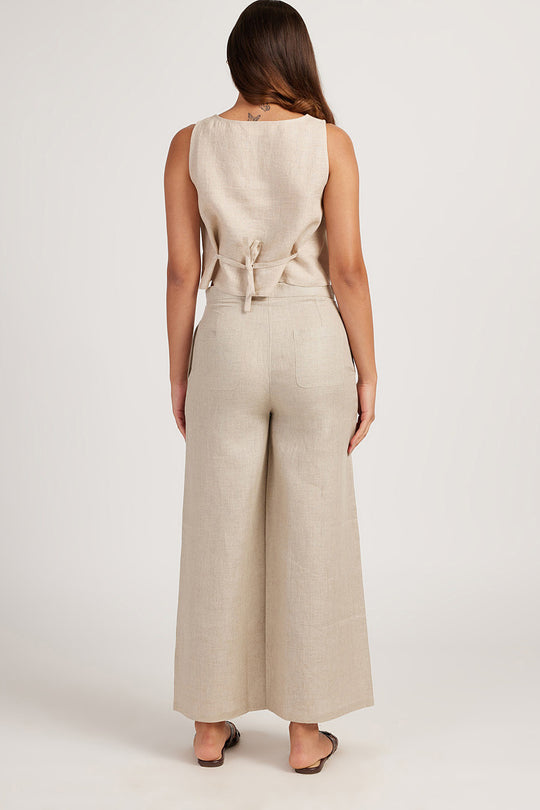 Linen Co-ord Set with Crop Tank and Wide Leg Pants | Creatures of Habit