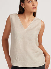 Linen V Neck Tank