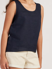 Linen Round Neck Tank